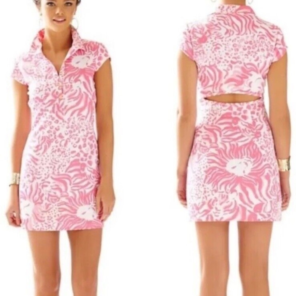 Lilly Pulitzer Rayna “Get Spotted” Pink Lion Dress